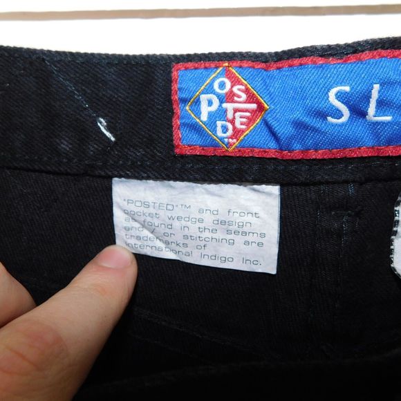 Women's Vintage 90s Posted Jeans Slim Size 11 31x34 Black 932037L NWT Tags New - Picture 5 of 13